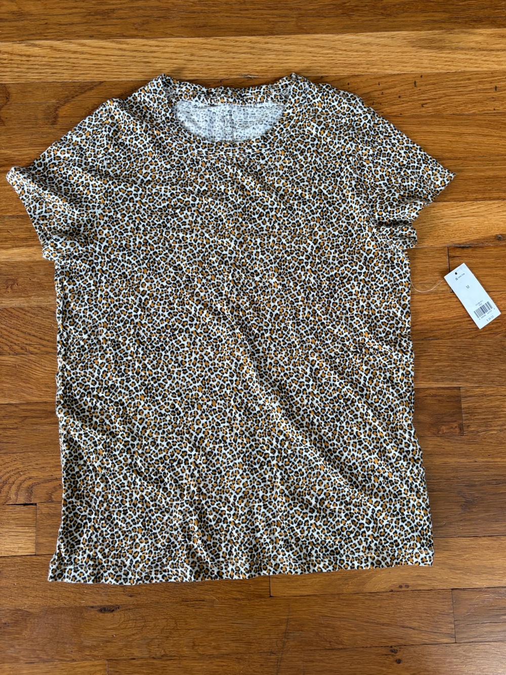 Banana Republic Cozy Slub Short Sleeve Leopard Print Top  NWT